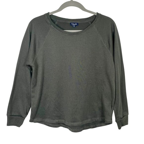 Splendid Dream Slub Pullover Sweatshirt Gray Crewneck Women’s Medium Cozy Lounge - Picture 2 of 9